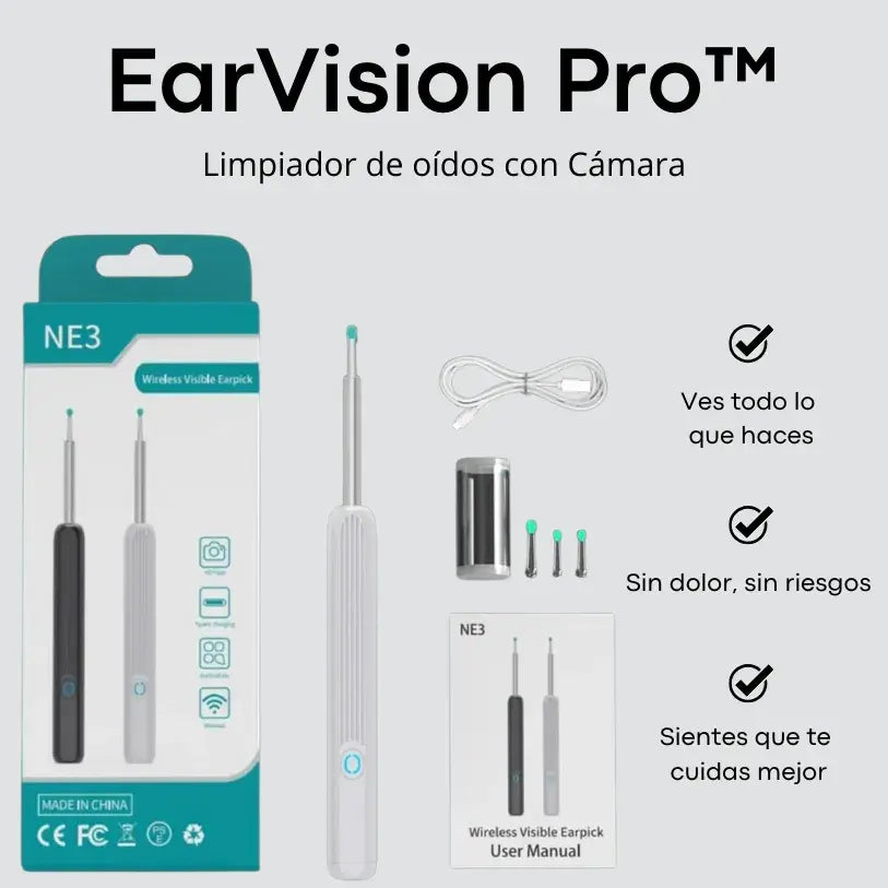 EarVision Pro™| Limpiador de oídos con cámara