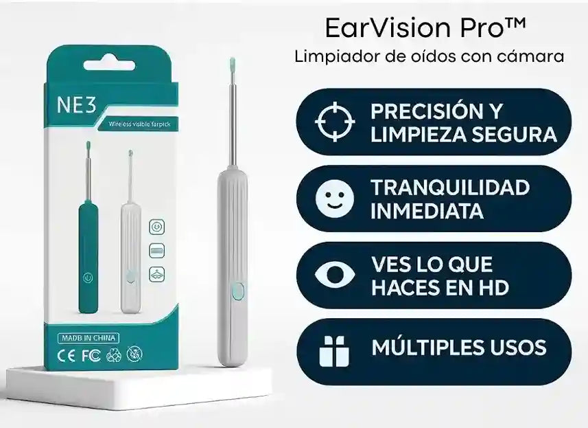 EarVision Pro™| Limpiador de oídos con cámara